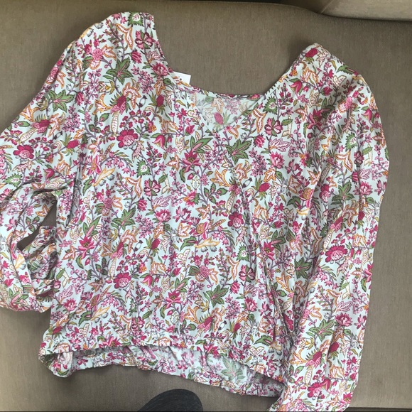 LOFT Jungle Wrap Back Cropped Top - Picture 8 of 9